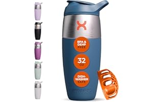 Promixx Pursuit Shaker-Flasche - einwandige Edelstahl Protein Shaker Bottle, super glatte Shakes, 950ml, Mitternachtsblau