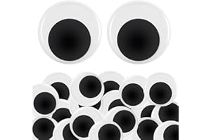 YILIYA 36 Pezzi Occhi Autoadesivi Occhi Grandi,50mm Occhi Mobili Adesivi in Plastica Wiggle Eyes Rotondo per Fai da Te Scrapbooking Accessori Decorazioni