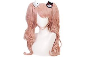 OSIAS Peluca Cosplay, Peluca con Capucha Gratuita, Para Halloween, Fiesta, Carnaval, Vida Nocturna, Conciertos, Bodas (Peluca Enoshima Junko)