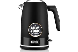 Breville VKT146X - Hervidor eléctrico, 1,7 l (8 tazas), ebullición rápida de 3 kW, colección New York, color negro