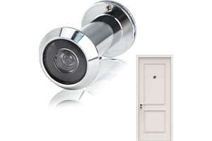 GOERPN Judas de Porte,Visionneuse de Porte Judas en Acier Inoxydable,Grand Angle 220 Degrés avec Protection en Verre,Montage dans Vantaux de 35-60mm pour Sécurité Maison,Bureau,Hôtel (Argent) (Argent)