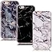 Produktbild CLM-Tech 3in1 Zubehör Set: 3 x TPU Gummi Schutzhülle Tasche für iPhone 6 6S Hülle Case Gel Schale Marmor Muster schwarz weiß bunt Cover