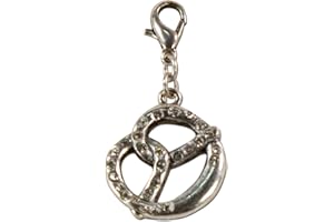 Alpenflüstern Trachten-Anhänger Strass-Brezel für Charivari oder Trachtenkette (antik-silber-farben) AAH085