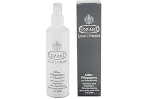 ‎EDZARD EDZARD QualiPolish® Silber Pflegespray (250 ml) Reiniger für Schmuck, Münzen, Besteck aus Messing, Silber, Gold - Reinigungsspray, Silberspray, Politur zur Pflege, Silberbad Polish mit Anlaufschutz