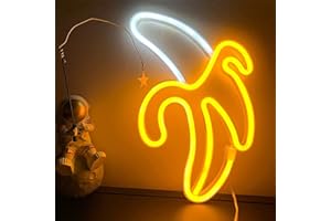 Nordstylee Luci al neon a forma di banana, da appendere con luci al neon decorative o a batteria, per la casa, la camera da letto, il bar, il ristorante, la festa di compleanno