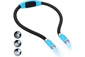 TOPNMA Neck Reading Light, Book Light for Reading in Bed at Night, Rechargeable Neck Light Long Lasting Up to 80+ Hrs, & 6 Brightness Levels, Perfect for Avid Readers & Knitters