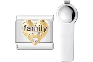 UTXN Personalized Love Letter Charm with Insertion Tool, Stainless Steel Italian Link Charm 9mm