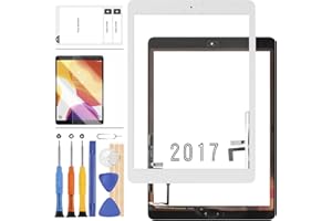 LADYSON Digitizer Screen Replacement for iPad 2017 iPad 5 Gen 9.7 Inch A1822 A1823 Touch Screen Glass Panel with Home Button Repair Parts for iPad5 Touchscreen Free Tools Kits (White with Button)