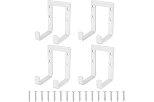 SIGULIKEJI 4 Stück Wandhaken für Garagenhaken für Gartengerätehalter, Schwerlast Doppelhaken Wand Haken weiß, Gerätehaken, Leiterhaken, Garage Werkzeughalter Wandhalterung für Werkzeuge Fahrradhalterung