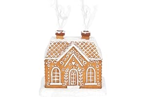 Tech Island Incense Holder, Cone Burner, Incense Burner Ceramic House, Aromatherapy Diffuser, Essential Cone Diffusers For Home Decor, Room Décor (Ginger Bread)