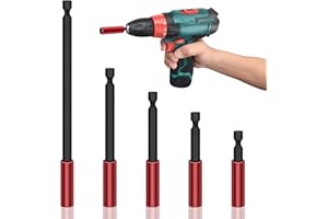 Euablfo 5 Pièces Rallonge D'Embout Magnétique, Porte-Embout Long 50/60/100/150/300 MM, Tige Hexagonale 1/4 Pouce, pour Perceuses et Tournevis