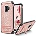 Produktbild BENTOBEN Samsung Galaxy S9 Hülle, Galaxy S9 Schutzhülle stoßfest mit Ständer Hybrid PC TPU Cover Bumper Case Glitzer Handyhülle für Samsung Galaxy S9 Rosegold