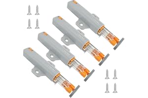 DOZYLIVE 4x Cierres Push-to-Open para Armarios, Mecanismo de Resorte 30N No-magnético, Apertura por Presión para Puertas de Cocina, Cajones y Caravanas, Pestillo de Empuje Resistente con Tornillos