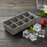 Deconox 8 Eyes Silicone Large Cube Ice Mold | Large Size Square Ice Maker | For Whiskey, Cocktails and Drinks | Flexible, Food Sleep