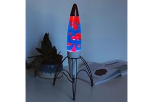 Mad Monkey Lampe à lave fusée - Bleu et rouge