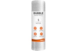 ASPIRE UK Bubble Wrap Roll 300mm x 5m – Clear Polythene Air Cushion Wrap for House, Office & Warehouse Packing – Durable Packaging Material for Shipping, Storage & Item Protection