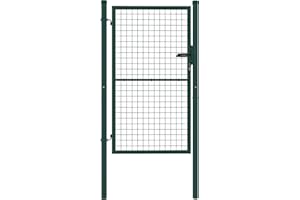 Outsunny Portillon de jardin en acier 97 x 200 cm portail de jardin avec serrure, clés et poignée, décoration en flèche, portillon de patio extérieur, vert