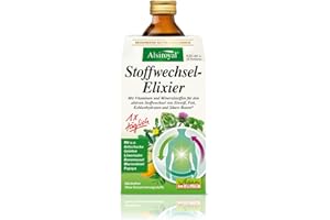 ‎ALSIROYAL Alsiroyal Stoffwechsel Elixier 520 ml – für aktiven Stoffwechsel von Eiweiß, Fett & Kohlenhydraten - Mit Artischocke, Brennnessel, Cholin, Vitaminen & Mineralstoffen - fruchtiger Geschmack