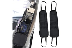 OTTYMO 2 Pcs Organizador Asiento Coche Lateral Bolsa Lateral Coche Bolsillos para Asientos de Coche Organizador con 1 Bolsa con Cremallera y 2 Bolsa de Rejillas para Coche Caravana Camiones Camper
