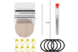 KINBOM Webstuhl Klein, Stopf Maschine Speedweve-Typ Stopfwerkzeug für Anfänger Zum Schnellen Stricken von Jeans Socken DIY Webkunst (14 Haken)