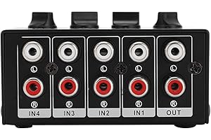 CHICIRIS Stereo-Mixer, Passiv, 4 Kanäle, Audio-Line, Mini-Cinch, Tragbar, für Computer, Telefon, Tablet