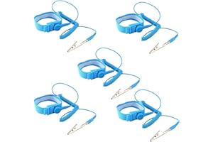 HiLetgo 5pcs Anti Static Wrist Strap ESD with Clip Discharge Grounding Prevent Static Shock