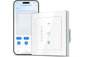 SMARTERCURRY Wlan Rolladenschalter, [7 Gen] Smart Rolladen Zeitschaltuhr zur Steuerung der Rollläden/Jalousien/Markisen, JalousienSchalter kompatibel mit Echo Alexa/Google Assistant,1 Stück | Weiß