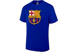Icon Sports Barcelona FC Soccer Tee - Officially Licensed Unisex Adult Cotton Short Sleeve T-Shirt 90 Blue L