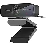 Spedal Webcam 1080p 60fps, 2 Microfoni, Autofocus Live Streaming Camera con Microfono, Webcam USB per Xbox OBS XSplit Faceboo
