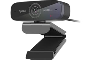 Spedal Webcam 1080P 60fps, Double Microphones Stéréo, Autofocus Live Streaming Caméra Web pour Skype Facebook OBS XSplit, Webcam Compatible avec Linux Mac OS Windows 10/8/7