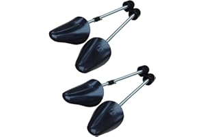 Bamboopack 2 pares de zapatos de longitud ajustable para adultos, expansores de zapatos para botas y zapatos, soporte para zapatos para mujeres y hombres, color negro, Black, Men