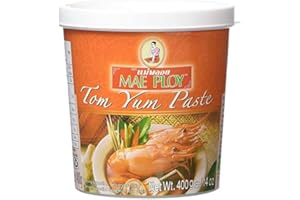 RED RICKSHAW Mae Ploy Tom Yum Paste | Colourful and Spicy Aroma | Perfect for Thai Cooking | Add to Meat, Seafoods or Vegetables | Product of Thailand | Wake Up Your Taste Buds | 400g Pot