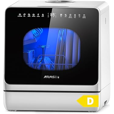 Tafelvaatwasser, 800 W, vaatwasser met led-display, opzetvaatwasser met
