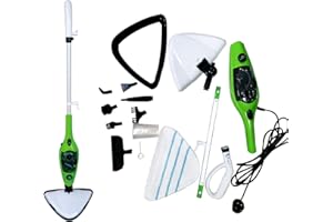 QIMU Dampfreiniger Dampfbesen 10 in 1 Multifunktions Reiniger Dampf 1300W Steam PLUS Mop Entfernt 99,9% Prozent der Viren und Bakterien Schnelles Aufheizen für Tiefenreinigung aller Böden