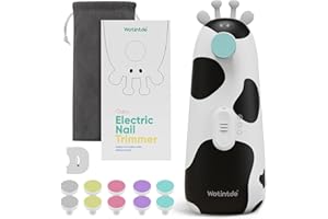 Wotintde Baby Nagelfeile Elektrisch, Nagelfeile Baby Nagelpflegeset Baby Nail Trimmer Nageltrimmer Baby Nail File Maniküre & Pediküre Set Fingernagelfeile Nagelschleifer für Neugeborene Baby mit Licht
