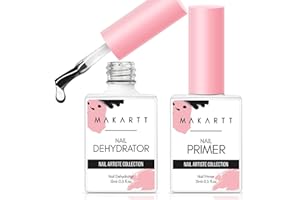Makartt Nail Dehydrator and Nail Primer for Nail Prepping, Superior Primer for Gel Nail Polish Poly Extension Gel Acrylic Powder 2PSC 15ML