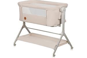 Lionelo Leonie Plus Łóżko dziecięce 3 w 1, do 9 kg, dodatkowe łóżko i łóżeczko, regulacja wysokości, wentylowane ściany, zdejmowana strona, kółka z hamulcem, duży kosz