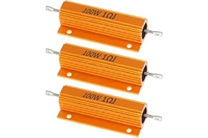 ETOPARS 3 Pezzi Resistore in Alluminio 100W 1 Ohm 5% Resistenza Alluminio Case Resistori di Carico A Filo Avvolto Oro Montato Sul Telaio Decoder Adattatore Converter