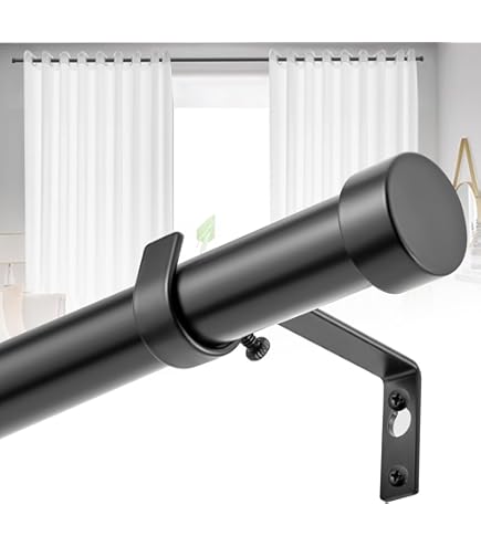 Tringle Extensible 4m Tringle à Rideaux Noire 78-199 Cm Avec Embout Rond Et Supports - Kit De Tringle 5m