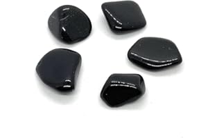 ENERGY IN HARMONY Black Obsidian Small Crystal Tumbled Stones - 5 Pc