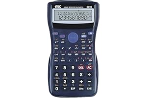 ALEVAR AVC - Calculadora científica de 10 + 2 dígitos, 240 Funciones, Pantalla de 2 líneas y Funda rígida, Color Negro