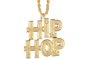 Boland 64409 - Halskette Hip Hop, Collier mit Anhänger, Gold, Kette, Mode-Schmuck, Gangster, Boss, Superstar, Accessoire, Kostüm, Karneval, Mottoparty