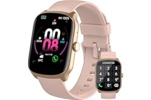 QECNATO Smart Watch for Women Answer/Make Calls, 1.95" Curved Screen Smartwatch with Heart Rate Sleep Monitor, Fitness Watch with 110+ Sports Modes, IP68 Waterproof Fitness Tracker for iOS/Android, Pink
