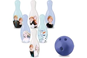 Mondo Toys - Set da Bowling Frozen II per bambini - INCLUDE 1 palla e 6 Birilli tema Forzen 2 - giocattoli di Sport - gioco per bambini 2 3 4 Anni - 28307