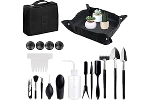 BDHYYM Lot de 28 mini outils de jardinage - 50 x 50 cm - Tapis de jardinage étanche - Tapis de rempotage pour plantes - Avec sac de rangement pour l'intérieur et l'extérieur