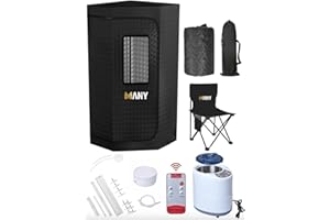 MMANY 2024 Portable Sauna Steam Tent for Home Use, Pop Up Sauna Box with Steam Technology - 4.2L 2000W Steam Generator - Portable Steam Sauna Tent for at Home Use, Steam Sauna, Steam Room Experience