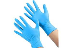 FRFJY Lot de 100 gants jetables en nitrile pour enfants de 4 à 12 ans – Sans latex, qualité alimentaire, sans poudre – Pour travaux manuels, peinture, jardinage, cuisine, nettoyage