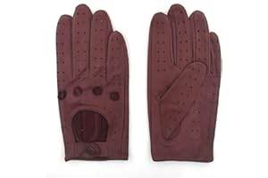 ZLUXURQ Damen Retro Weiche nd Dünne Ausgezeichnete Lammfell Leder Qualität Touchscreen Fahrhandschuhe