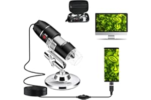 Cámara de microscopio USB Cainda de 40X a 1000X, compatible con Windows 7 8 10 Linux Mac, microscopio portátil Negro