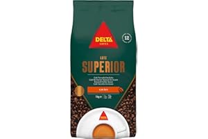 DELTA CAFÉS Delta Lote Superior 1 kg – pełnowymiarowe ziarna kawy o średnim stopniu palenia, energetyczny aromat i subtelna kwasowość, nuty czekolady, orzechów i czerwonych owoców – całe ziarna do espresso